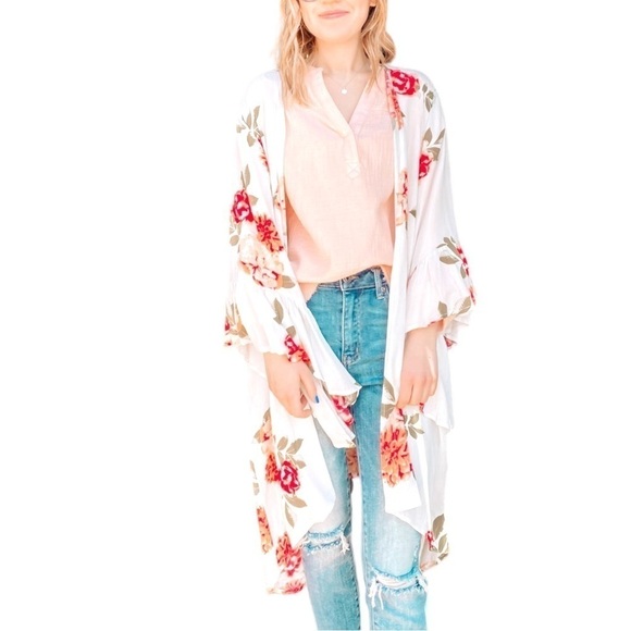 David & Dani Show Your Radiance Kimono Floral - Picture 2 of 15